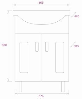 Напольная тумба под раковину Onika Кристалл 106123 60см белый